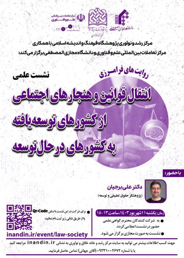 نشست انتقال قوانین و هنجار های اجتماعی از کشور های توسعه یافته به کشور های درحال توسعه